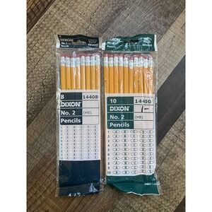 Dixon No. 2 HB Pencils – 2 Vintage Packs (10ct + 8ct) USA Bonded Scantron Style